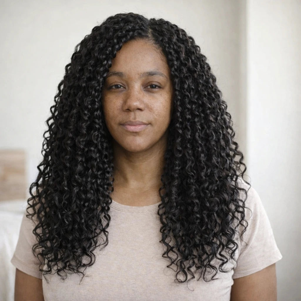 3 Pack Deep Wavy Twist Crochet Hair Synthetic Afro Curly Hair Crochet Braids