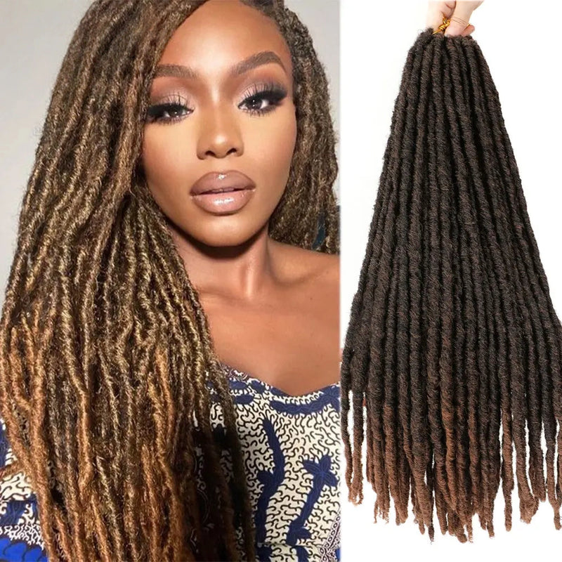 Dreadlocks Hair Synthetic Faux Locs Crochet Braids Ombre Color