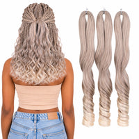 French Curl Braiding Hair 18 Inch – Soft Synthetic Crochet Hair Extensions for Boho Braids