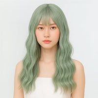 Heat-Resistant Pink Cosplay Wig with Bangs – 24" Long Straight Anime Wig | Soft Matte Fiber, Natural Look for Women