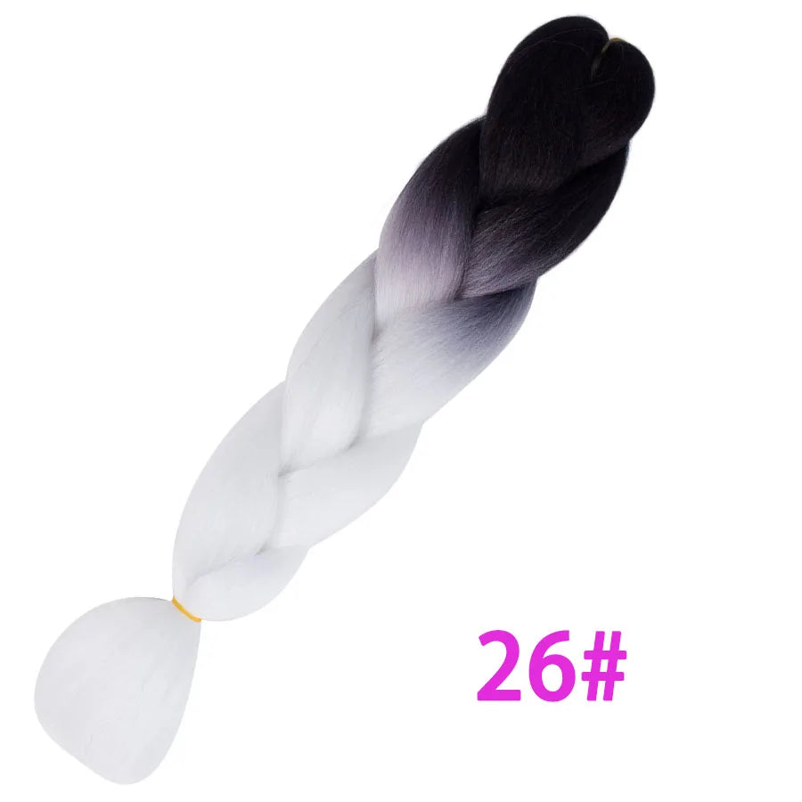 Ombre Synthetic Braiding Hair Extensions Jumbo Braids For Women Braids 24'' 100g Two Tone Ombre Color Pink Black Blue Wholesale