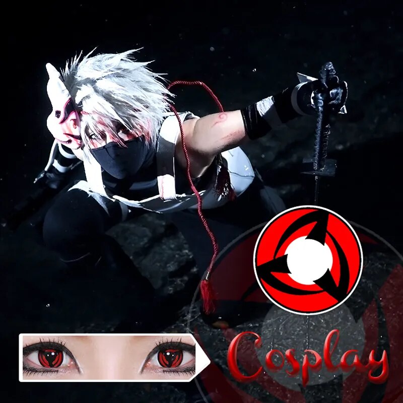Cosplay Sasuke Eye Colored Contact Lenses Hallowen Lens Makeup