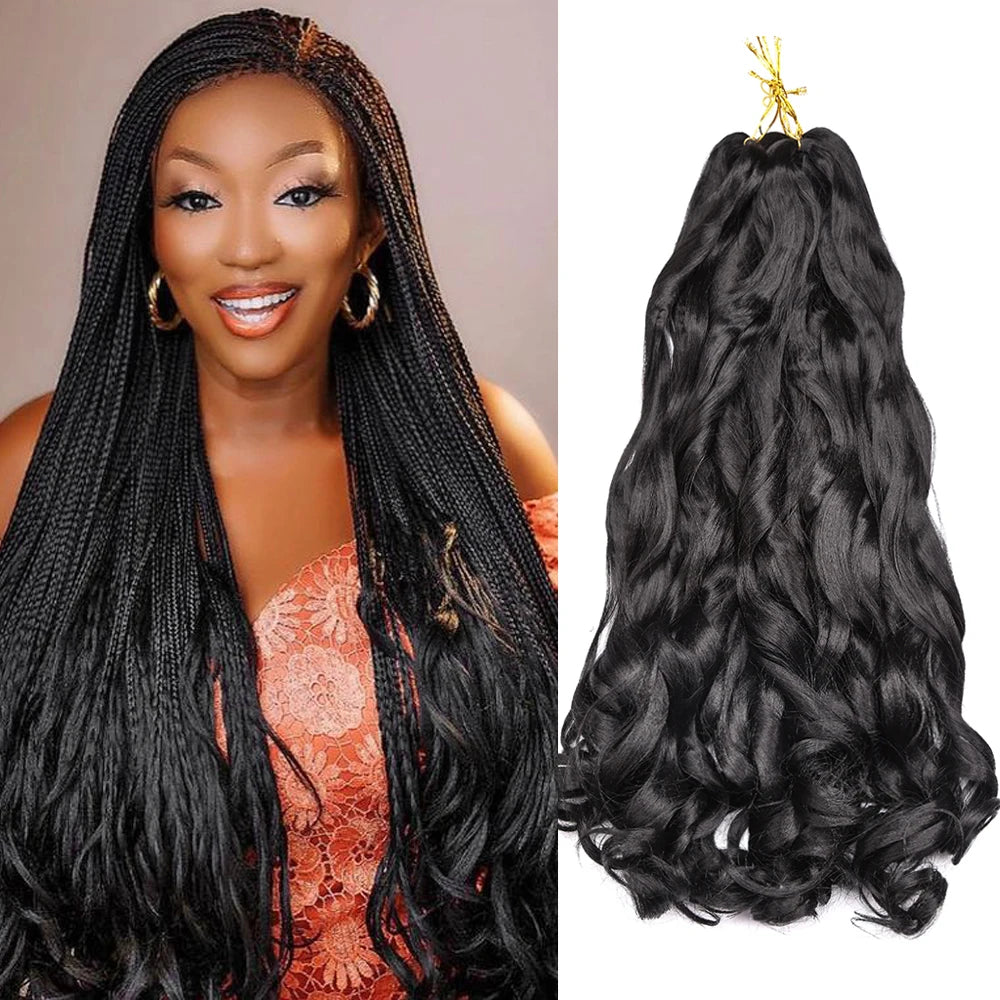 Loose Wave French Curl Braiding Hair – Ombre Pre-Stretched Crochet Hair Extensions for Black Women