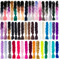Ombre Synthetic Braiding Hair Extensions Jumbo Braids For Women Braids 24'' 100g Two Tone Ombre Color Pink Black Blue Wholesale