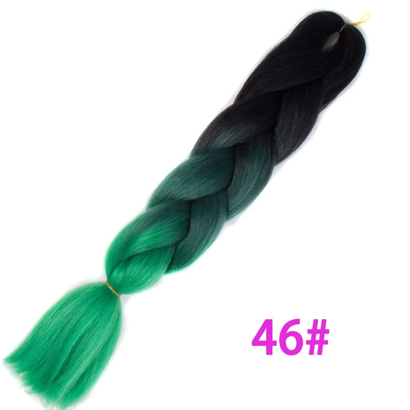 Ombre Synthetic Braiding Hair Extensions Jumbo Braids For Women Braids 24'' 100g Two Tone Ombre Color Pink Black Blue Wholesale