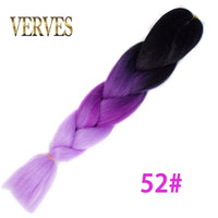 Ombre Synthetic Braiding Hair Extensions Jumbo Braids For Women Braids 24'' 100g Two Tone Ombre Color Pink Black Blue Wholesale