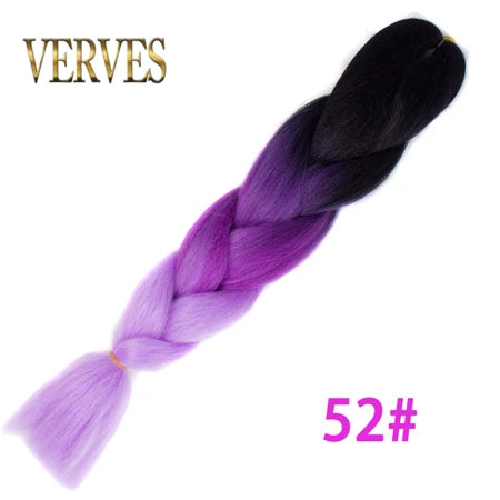 Ombre Synthetic Braiding Hair Extensions Jumbo Braids For Women Braids 24'' 100g Two Tone Ombre Color Pink Black Blue Wholesale