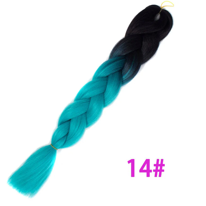 Ombre Synthetic Braiding Hair Extensions Jumbo Braids For Women Braids 24'' 100g Two Tone Ombre Color Pink Black Blue Wholesale