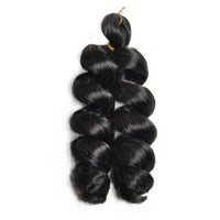 Boho Box Braids Crochet Hair Bob – Black Loose French Curl Synthetic Braids for Women