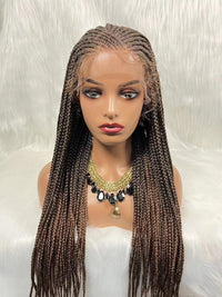 Jennifer Factory Braided Scalp Double Drawn Raw Indian Cuticle Aligned Hair 13X6 Lace Frontal Braid Wig