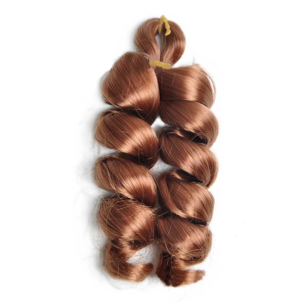 Boho Box Braids Crochet Hair Bob – Black Loose French Curl Synthetic Braids for Women