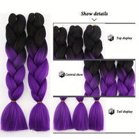 Jumbo Braiding Hair 24inch 100g 2Tone Synthetic Hair Extension Soft Light Yaki High Quality Material Ombre Crochet Braiding Hair