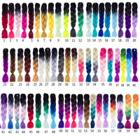 Ombre Synthetic Braiding Hair Extensions Jumbo Braids For Women Braids 24'' 100g Two Tone Ombre Color Pink Black Blue Wholesale