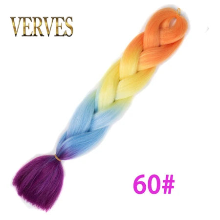 Ombre Synthetic Braiding Hair Extensions Jumbo Braids For Women Braids 24'' 100g Two Tone Ombre Color Pink Black Blue Wholesale