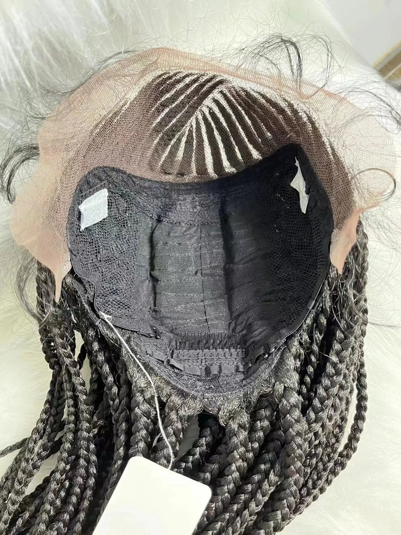 Jennifer Factory Braided Scalp Double Drawn Raw Indian Cuticle Aligned Hair 13X6 Lace Frontal Braid Wig