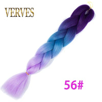 Ombre Synthetic Braiding Hair Extensions Jumbo Braids For Women Braids 24'' 100g Two Tone Ombre Color Pink Black Blue Wholesale