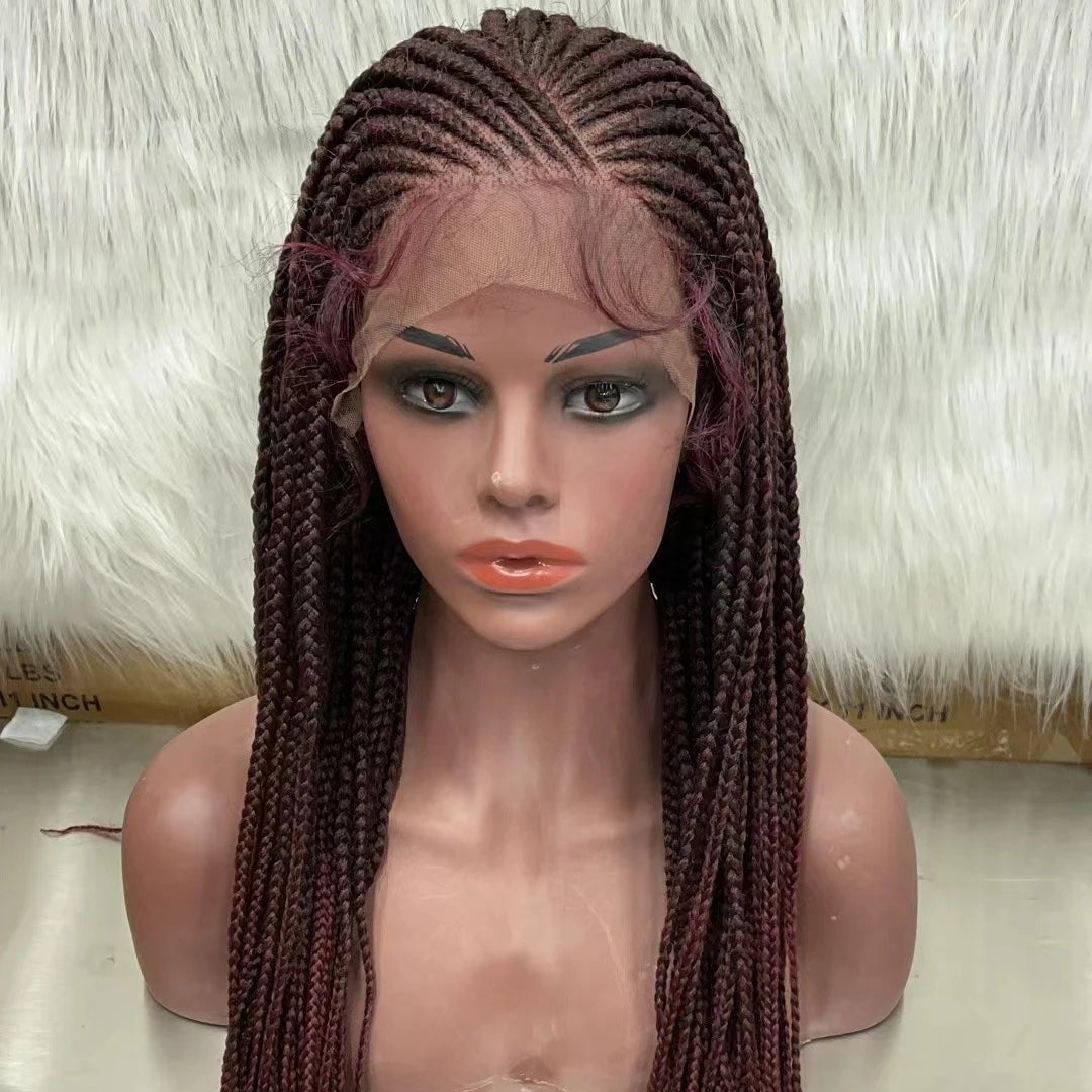 Jennifer Factory Braided Scalp Double Drawn Raw Indian Cuticle Aligned Hair 13X6 Lace Frontal Braid Wig