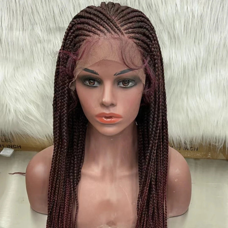Jennifer Factory Braided Scalp Double Drawn Raw Indian Cuticle Aligned Hair 13X6 Lace Frontal Braid Wig