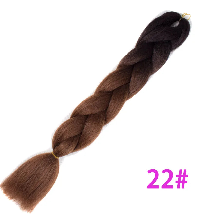 Ombre Synthetic Braiding Hair Extensions Jumbo Braids For Women Braids 24'' 100g Two Tone Ombre Color Pink Black Blue Wholesale