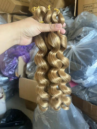 Boho Box Braids Crochet Hair Bob – Black Loose French Curl Synthetic Braids for Women