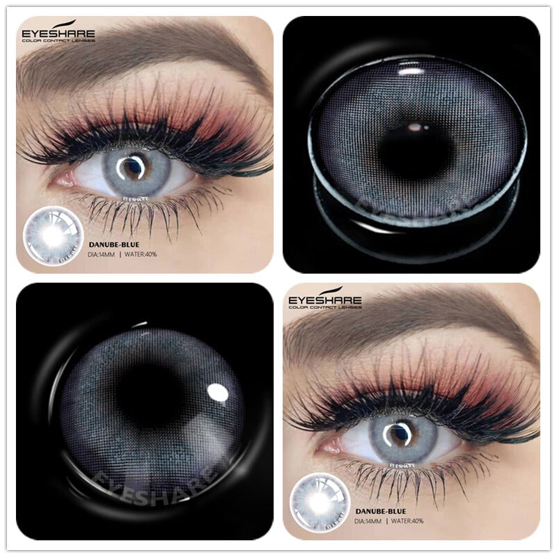 2pcs Yearly Color Contact Lenses For Eyes DANUBE Series Color Cosmetic Contact Lenses Colored Lenses for Eyes