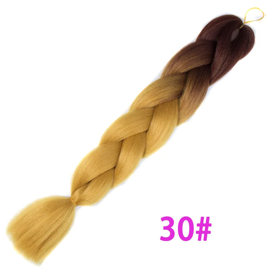 Ombre Synthetic Braiding Hair Extensions Jumbo Braids For Women Braids 24'' 100g Two Tone Ombre Color Pink Black Blue Wholesale