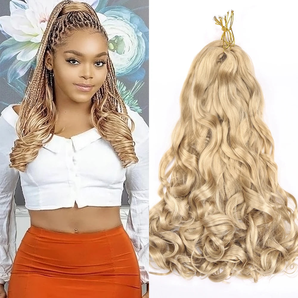 Loose Wave French Curl Braiding Hair – Ombre Pre-Stretched Crochet Hair Extensions for Black Women