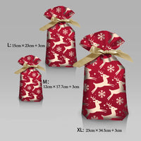 Merry Christmas Candy Bag Santa Gift Bag Snowflake Drawstring Bag Christmas Decorations for Home New Year 2022 Noel Presents