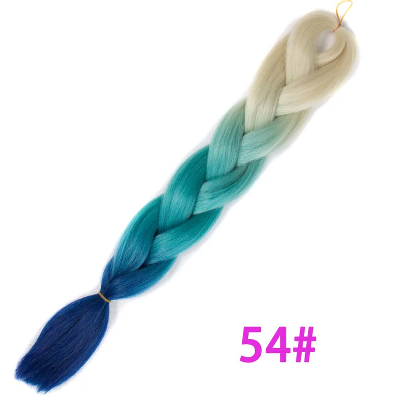 Ombre Synthetic Braiding Hair Extensions Jumbo Braids For Women Braids 24'' 100g Two Tone Ombre Color Pink Black Blue Wholesale