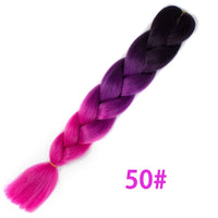 Ombre Synthetic Braiding Hair Extensions Jumbo Braids For Women Braids 24'' 100g Two Tone Ombre Color Pink Black Blue Wholesale