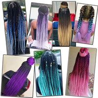 Ombre Synthetic Braiding Hair Extensions Jumbo Braids For Women Braids 24'' 100g Two Tone Ombre Color Pink Black Blue Wholesale