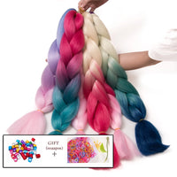 Ombre Synthetic Braiding Hair Extensions Jumbo Braids For Women Braids 24'' 100g Two Tone Ombre Color Pink Black Blue Wholesale