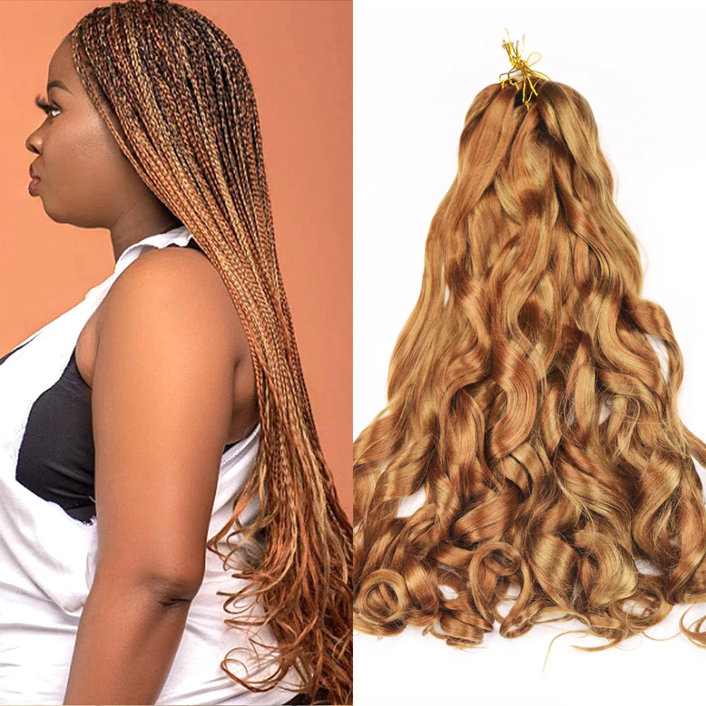 Loose Wave French Curl Braiding Hair – Ombre Pre-Stretched Crochet Hair Extensions for Black Women