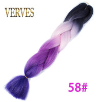 Ombre Synthetic Braiding Hair Extensions Jumbo Braids For Women Braids 24'' 100g Two Tone Ombre Color Pink Black Blue Wholesale