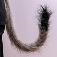 Cat cosplay tail ears simulation fur black white gray Halloween performance props cat ears