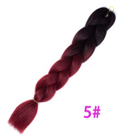 Ombre Synthetic Braiding Hair Extensions Jumbo Braids For Women Braids 24'' 100g Two Tone Ombre Color Pink Black Blue Wholesale