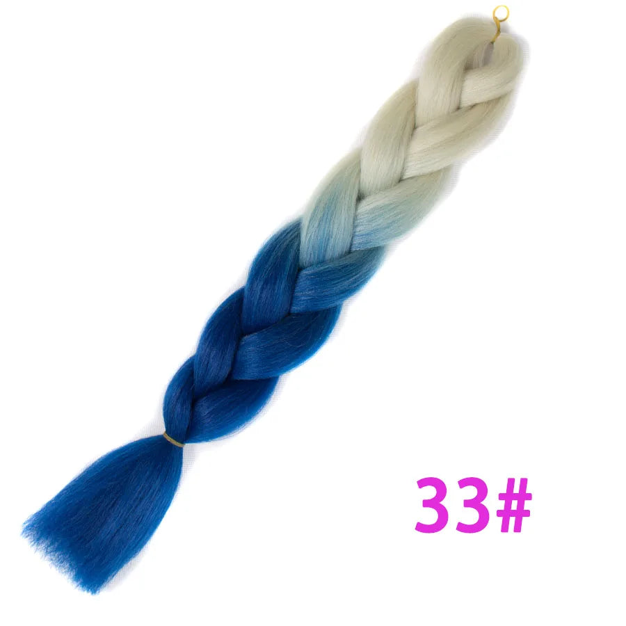 Ombre Synthetic Braiding Hair Extensions Jumbo Braids For Women Braids 24'' 100g Two Tone Ombre Color Pink Black Blue Wholesale