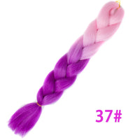Ombre Synthetic Braiding Hair Extensions Jumbo Braids For Women Braids 24'' 100g Two Tone Ombre Color Pink Black Blue Wholesale