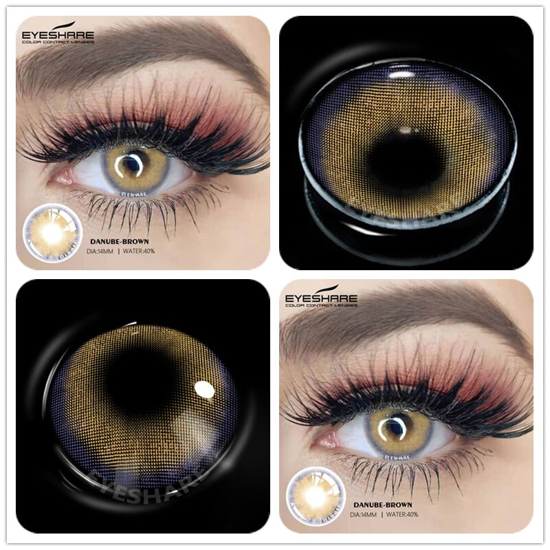 EYESHARE 2pcs Yearly Color Contact Lenses For Eyes DANUBE Series Color Cosmetic Contact Lenses Colored Lenses for Eyes