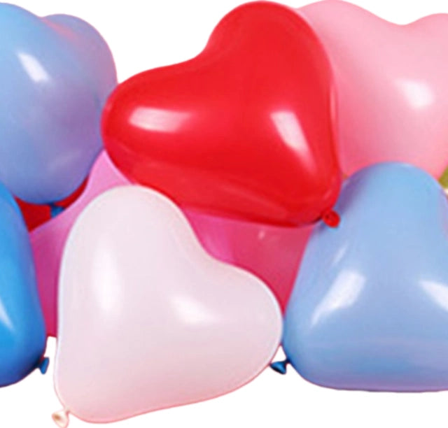 Heart Shape Latex Balloons – 10pcs | Red / Pink / White | Wedding, Birthday, Party Decoration