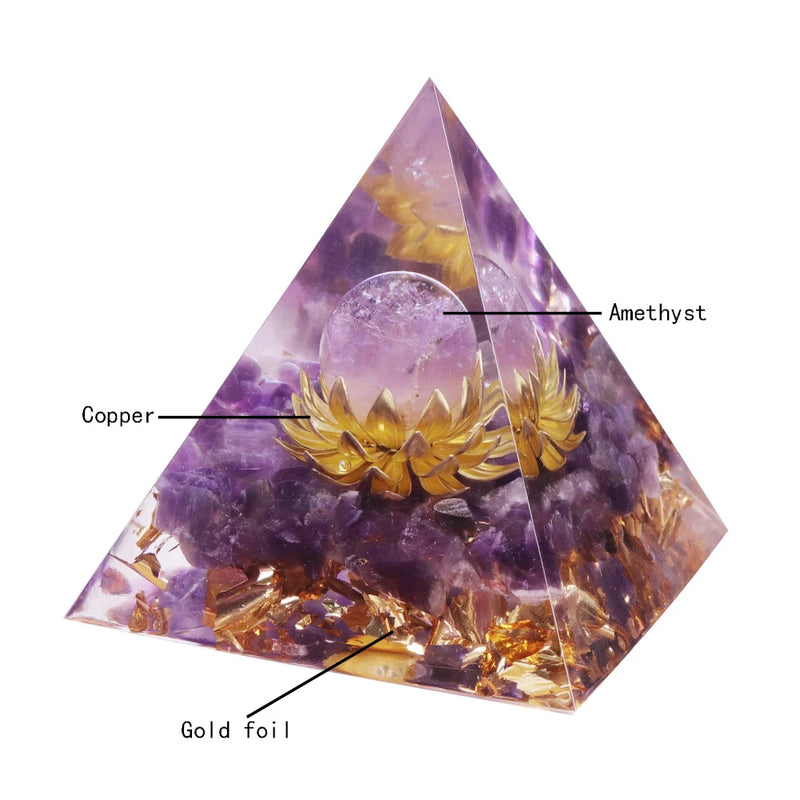 Healing Crystals Chakra Stones Emf Protection Orgone Pyramid Reiki Energy Meditation Pyramid For Positive Energy With Quartz