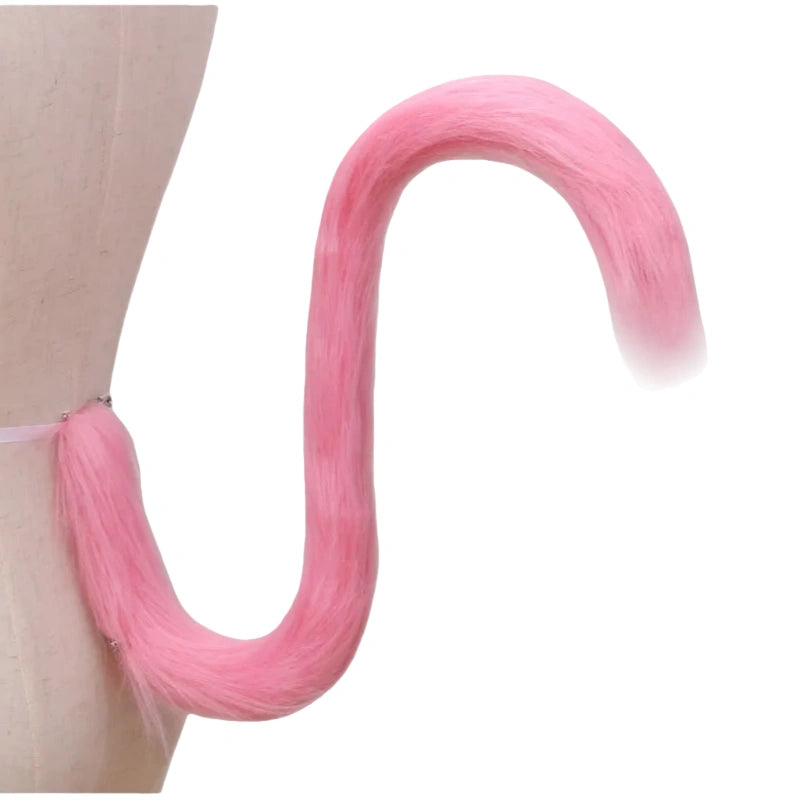 Cat Cosplay Ears & Tail Set – Simulation Fur Accessory (Black / White / Gray) for Halloween & Costume Party