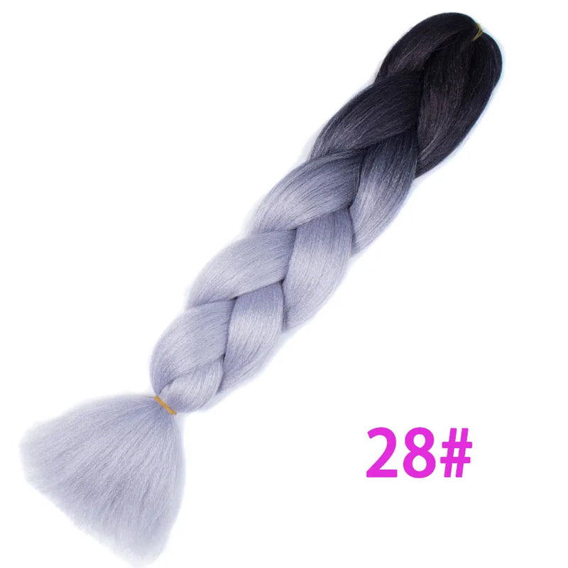 Ombre Synthetic Braiding Hair Extensions Jumbo Braids For Women Braids 24'' 100g Two Tone Ombre Color Pink Black Blue Wholesale