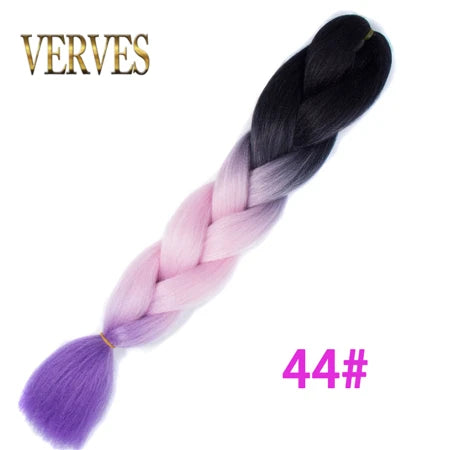 Ombre Synthetic Braiding Hair Extensions Jumbo Braids For Women Braids 24'' 100g Two Tone Ombre Color Pink Black Blue Wholesale