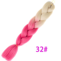 Ombre Synthetic Braiding Hair Extensions Jumbo Braids For Women Braids 24'' 100g Two Tone Ombre Color Pink Black Blue Wholesale