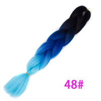 Ombre Synthetic Braiding Hair Extensions Jumbo Braids For Women Braids 24'' 100g Two Tone Ombre Color Pink Black Blue Wholesale