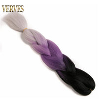Ombre Synthetic Braiding Hair Extensions Jumbo Braids For Women Braids 24'' 100g Two Tone Ombre Color Pink Black Blue Wholesale