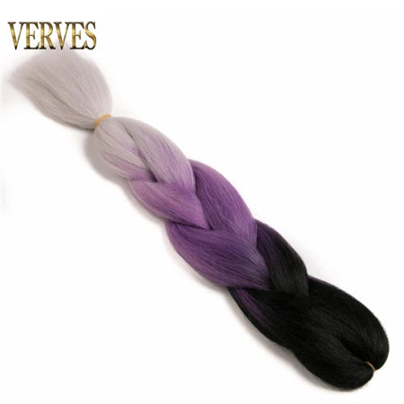 Ombre Synthetic Braiding Hair Extensions Jumbo Braids For Women Braids 24'' 100g Two Tone Ombre Color Pink Black Blue Wholesale