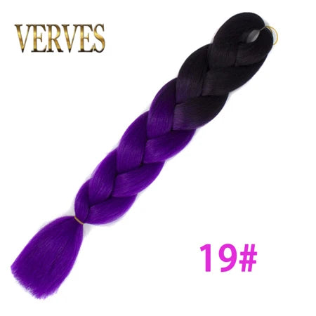 Ombre Synthetic Braiding Hair Extensions Jumbo Braids For Women Braids 24'' 100g Two Tone Ombre Color Pink Black Blue Wholesale