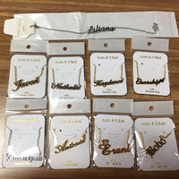 Atoztide Customized Fashion Stainless Steel Name Necklace Personalized Letter Gold Color Choker Necklace Pendant Nameplate Gift